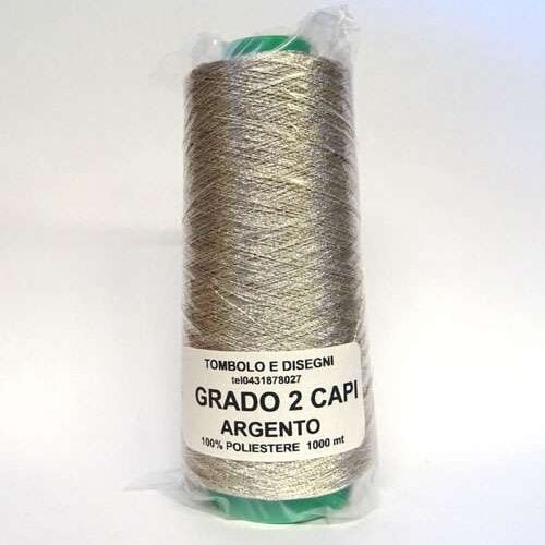 Grado argento metallizzato 2 capi/n°30 500mt tombolo e disegni