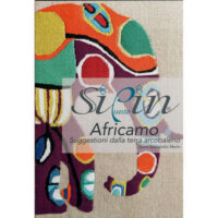 Rit34 Copertina del libro Punto Silin Africamo di Laura Sperandio Merlo, ispirato ai colori e ai motivi africani.