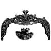 Chiusura per borsetta rosellina cm 16,5 argento brunito