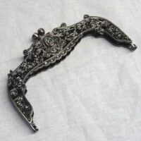 Chiusura per borsetta rosellina cm 16,5 argento brunito