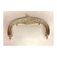 Chiusura per borsetta foglie silver plate cm 18