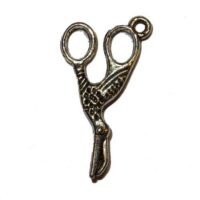 Charme in metallo ciondolo "forbici cigno " cm 2,6 x 1,3