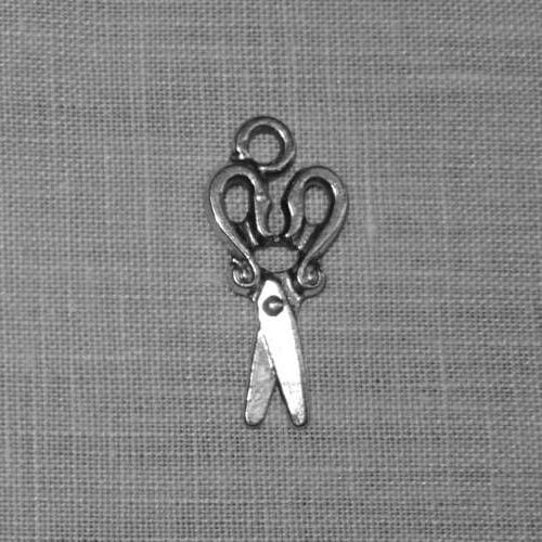 Charme in metallo ciondolo "forbici" cm 2,3 x 1,2 argento
