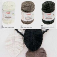 Boho my macrame'  gr 250/70mt, crema (bianco naturale)- caffe'-grigio antracite