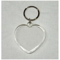 Portachiavi in plastica trasparente cuore piccolo