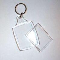 Portachiavi  rettangolare in plastica trasparente