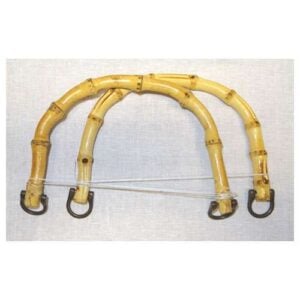 Manici per borsetta in bambu' ovale con base dritta rigida diametro esterno cm 20 x 14