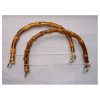 Manici per borsetta in bambu' con  ganci diametro esterno cm 23 x 13 argento