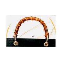 Manici per borsetta in bambu' con  ganci diametro esterno cm 23 x 13 oro