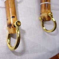 Manici per borsetta in bambu' con  ganci diametro esterno cm 23 x 13 oro