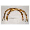 Manici per borsetta in bambu' con  ganci diametro esterno cm 23 x 13 argento