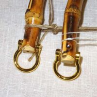 Manici per borsetta in bambu' con  ganci diametro esterno cm 23 x 13