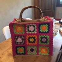 Manici per borsetta in bambu' con  ganci diametro esterno cm 23 x 13