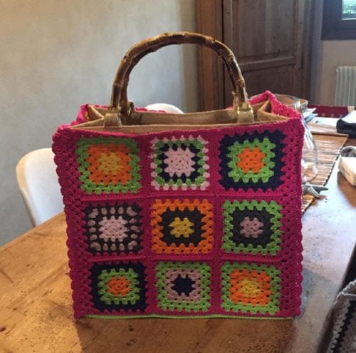 Borsa yuta 30 x 29 x 18, base per borse a moduli di uncinetto - immagine 2