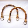 Manici per borsetta bambu' con ganci  cm 16,5 x 13 argento