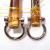 Manici per borsetta bambu' con ganci  cm 16,5 x 13 argento - immagine 3