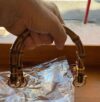 Manici per borsetta bambu' con ganci  cm 16,5 x 13 oro - immagine 4