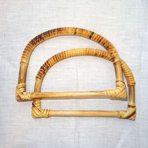 Manici per borsetta in bambu' ovale con base dritta rigida diametro esterno cm 20 x 14