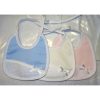 Bavagliolo ovale piccolo con banda in aida: avorio rosa azzurro cm 15x15 - immagine 2
