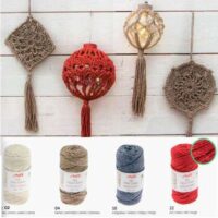 My macrame'  glitter gr 100/90 mt blu scuro-rosso-nero-crema-pietra