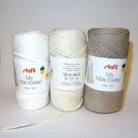 My macrame'  gr 100/90 mt bianco-beige-crema-rosso-nero-cammello