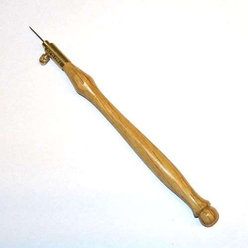 Uncinetto luneville misura 70  in legno di rovere, pezzo unico (supporto + 2 punte)