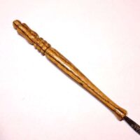Uncinetto punta dorata 0,40/24 con manico in legno pregiato zebrato "oro"