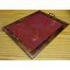 Vassoio arte povera rettangolare con 2 maniglie, cm 36 x 46, vetro cm 29 x 39