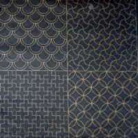 Sashiko pannello ricamabile cm 60 x 115, nero, 8 quadrati di cm 30 x 27