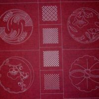 Sashiko pannello ricamabile cm 60 x 115, rosso