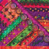 Beaded embroidery stitching, brown christen