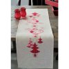 Runner in tela aida greggia misto lino, cm 32 x 102, red christmas decorations, vervaco - immagine 3