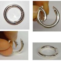 Moschettone tondo per borsetta con chiusura a scatto,  argento o oro LUCIDO mm 25