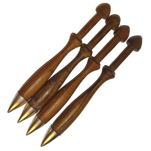 Kit fuselli in legno di noce con inserto finale in argento