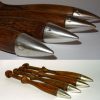 Kit fuselli in legno di noce con inserto finale in argento - immagine 2