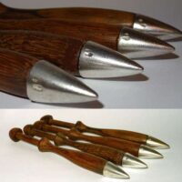 Kit fuselli in legno di noce con inserto finale in argento