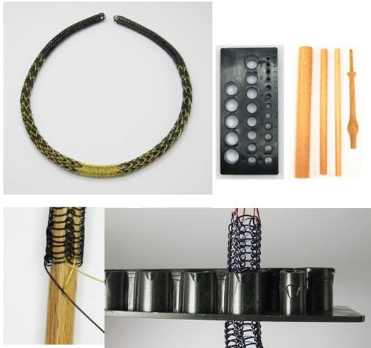 Ku57a Maglia Vichinga - Telaietto per tubolare in metallo "drahtschmuck stricke" e cilindri legno