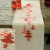 Runner in tela aida greggia misto lino, cm 32 x 102, red christmas decorations, vervaco