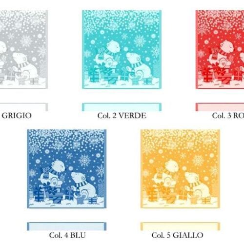 Asciugapiatti  chierese "polar 2021" cm 60 x 80, giallo-blu-rosso