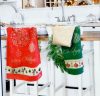 Asciugapiatti dmc "palle di natale 2021" cm 60 x 80, ecru'-rosso-verde - immagine 2