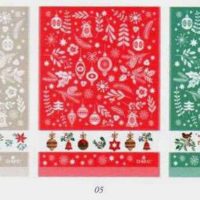 Asciugapiatti dmc "fantasia di natale 2021 " cm 60 x 80, ecru'-rosso-verde