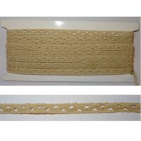 Kit 10 metri trina a serpentino mm 7 per merletto rinascimento ecru