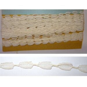 Kit 5,6 metri merletto serpentino doppio mm 25 avorio
