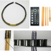 Telaietto per tubolare in metallo "drahtschmuck stricke" e cilindri legno