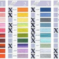 Jolly/kit 3 matasse n°5/gr 25 perle' tinta unita dmc 115ea  azzurro 794-799 e salvia 524