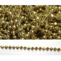 Catena di ottone a pallina sfaccettata, pallina mm 2,23, oro, vendita a multipli di 50 cm
