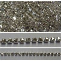 Catenella metallo silver con strass ss6 5 criss,  vendita a multipli di 50 cm