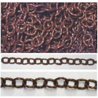 Catena forziere 120, rame brunito maglia mm 0,9 x 0,7 vendita a multipli di 50 cm