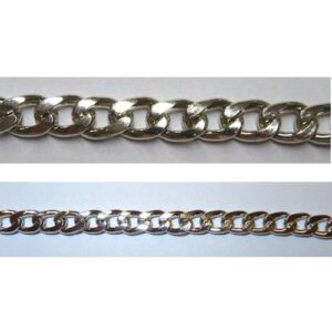 Chiusura per borsetta rettangolare zigrinata colore argento cm 12