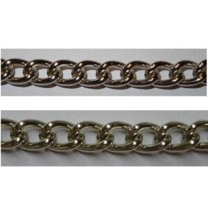 Catena alluminio maglia doppia ovale mm 24x17 oro satinato, vendita a multipli di 50 cm